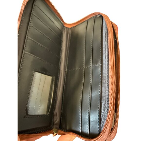 Tooled with floral  tapestry embroidery synthetic leather wallet women with coin - Picture 6 of 11